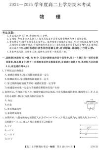 广东深圳2024-2025学年高二上学期1月期末物理试题（含答案）