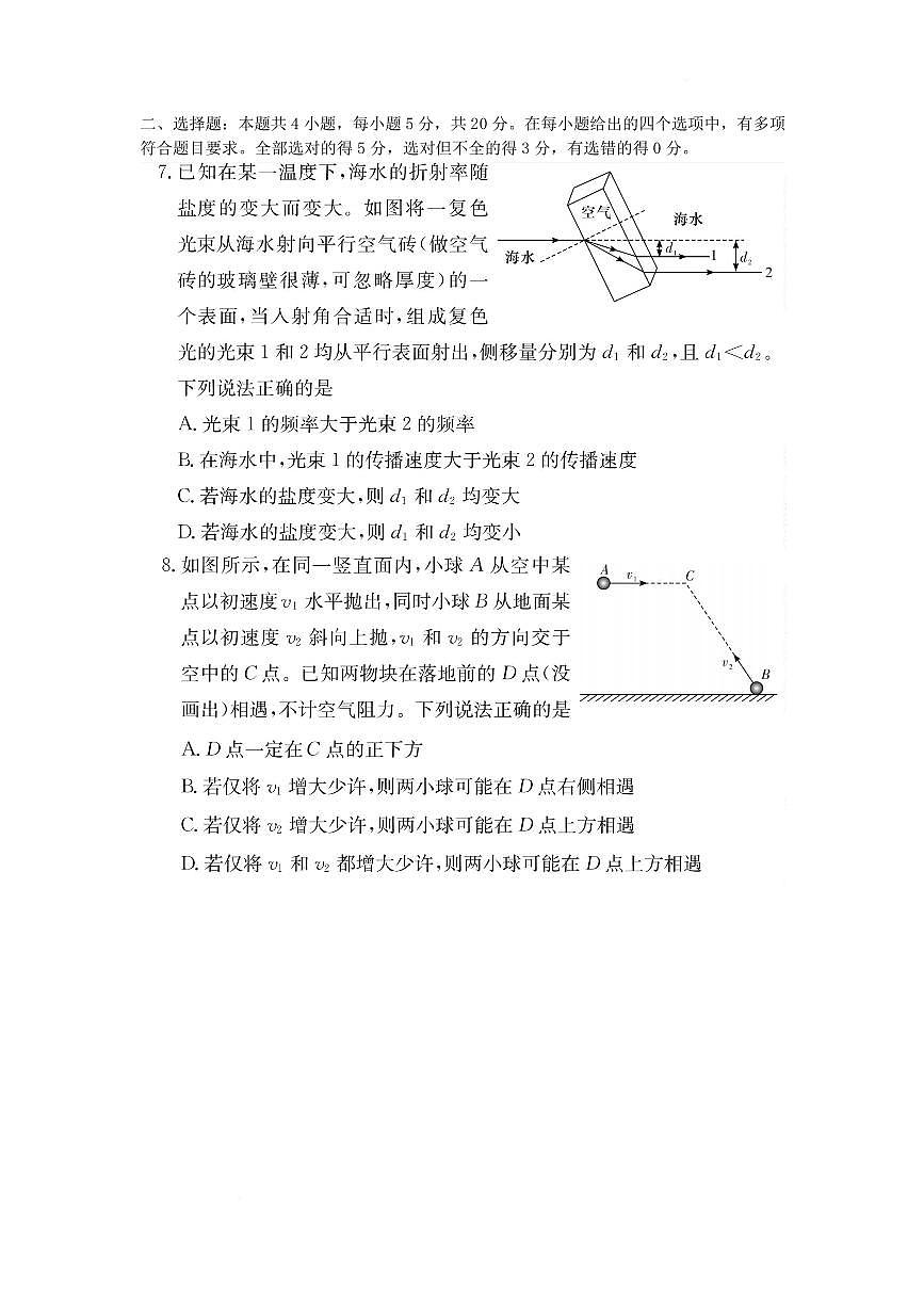 湖南长沙四大名校2025年高三下学期2月月考物理试题(含答案)第3页