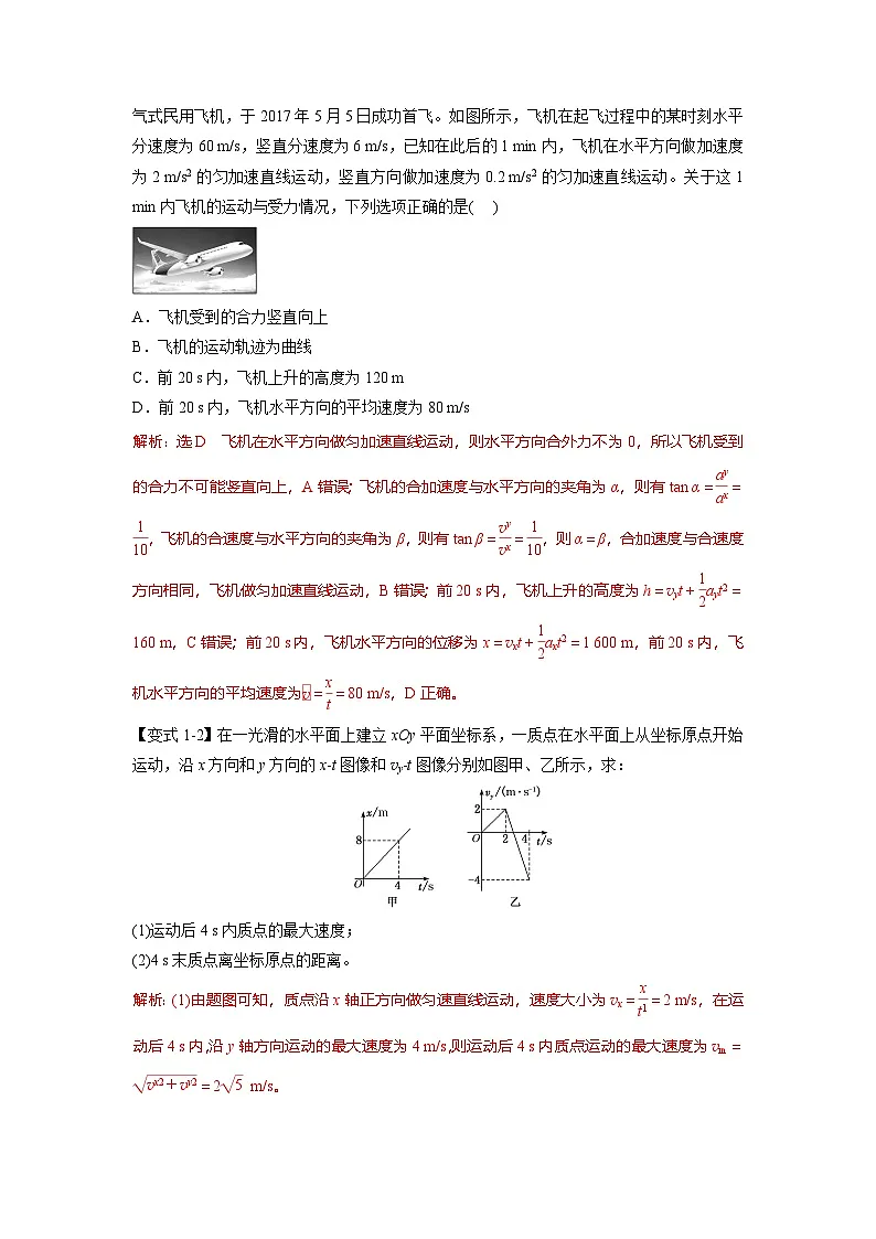 人教版高中物理(必修二)同步题型训练专题5.2 运动的合成与分解(解析版)第2页