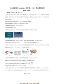 2024～2025学年山东省滨州市高二上期末物理试卷(含解析)