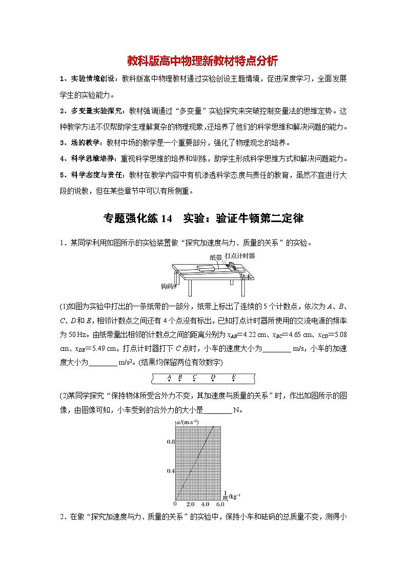 第四章 专题强化练14 实验:验证牛顿第二定律(专练)第1页