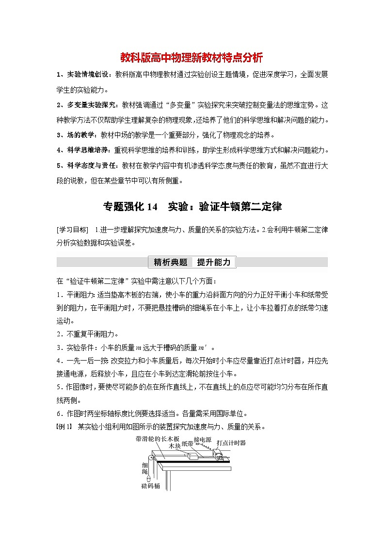 第四章 专题强化14 实验:验证牛顿第二定律(学习笔记)第1页