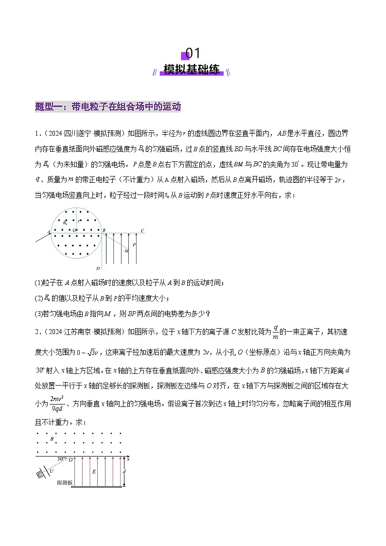 专题11 带电粒子在复合场中的运动(练习)(原卷版)第2页
