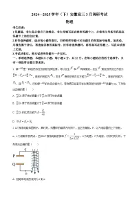 2025届安徽省高三下学期3月一模调研物理试卷（原卷版+解析版）