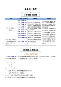 專題06 熱學--近5年（20-24年）高考1年模擬物理真題分類匯編（山東專用）