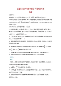 湖北树施市2023_2024学年高一物理上学期期末考试试卷含解析