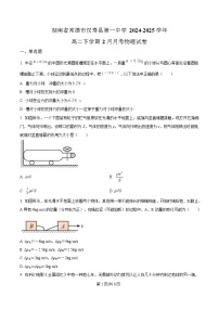 湖南省常德市汉寿县第一中学2024-2025学年高二下学期2月月考物理试卷（Word版附解析）