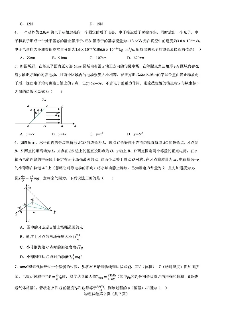 2025届八省联考高三适应性模拟演练二-物理试题(含答案)第2页