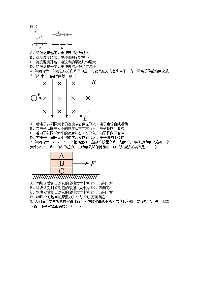 河源市龍川縣2024-2025學(xué)年高三上學(xué)期期中教學(xué)質(zhì)量監(jiān)測物理試題第2頁
