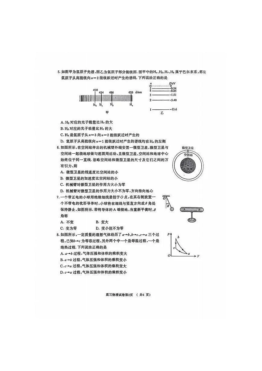 江苏省南京市盐城市2025届高三高考模拟第一次模拟-物理试题+答案第2页