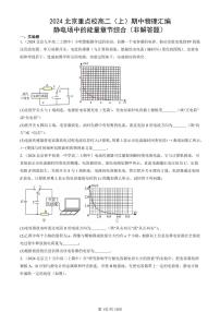2024北京重点校高二（上）期中真题物理汇编：静电场中的能量章节综合（非解答题）