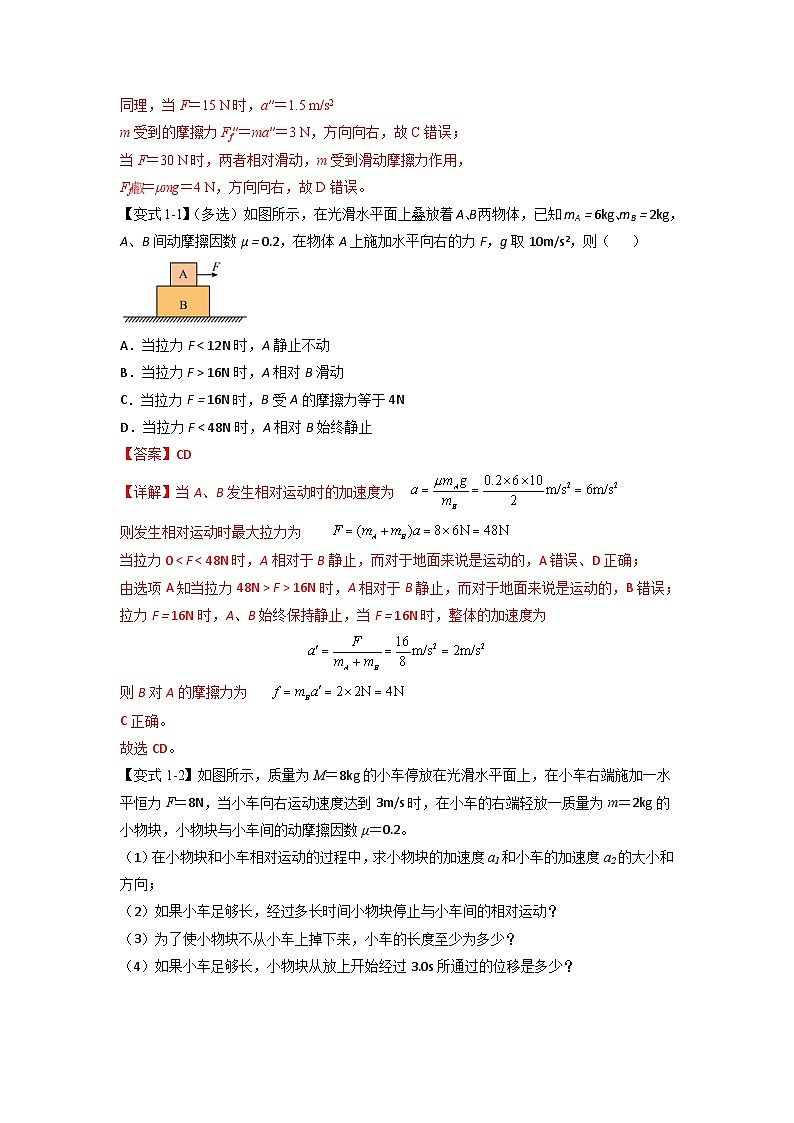 人教版高中物理(必修一)同步题型训练专题4.6 块板问题(解析版)第2页