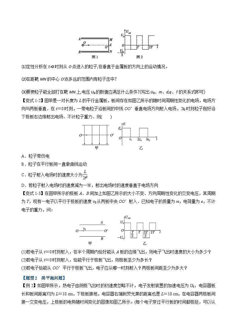 人教版高中物理(必修三)同步题型训练专题10.6 带电粒子在电场中的曲线运动(学生版) 第2页