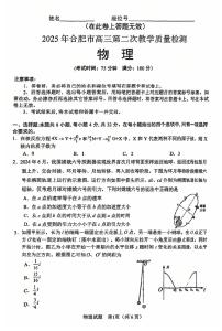 2025届安徽省合肥市高三二模 第二次教学质量检测 物理试题+答案