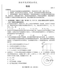 2025届山东省潍坊市高三下学期3月模拟考试物理试题（含答案）