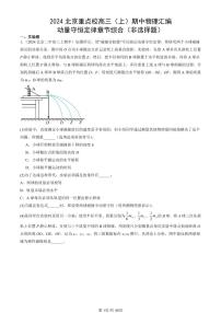 2024北京重点校高三（上）期中真题物理汇编：动量守恒定律章节综合（非选择题）