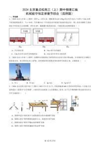 2024北京重点校高三（上）期中真题物理汇编：机械能守恒定律章节综合（选择题）