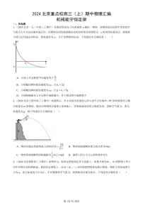 2024北京重点校高三（上）期中真题物理汇编：机械能守恒定律