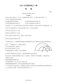 2025北京朝阳高三一模(高考模拟)物理试卷（教师版）
