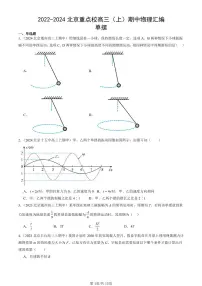 2022-2024北京重点校高三(上)期中真题物理汇编:单摆