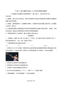 浙江省宁波市十校2025届高三下学期一模物理试卷（Word版附解析）