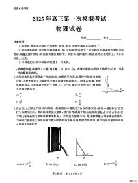 2025届河北省沧州市沧衡八县联考高三下学期一模)物理试题（含答案）