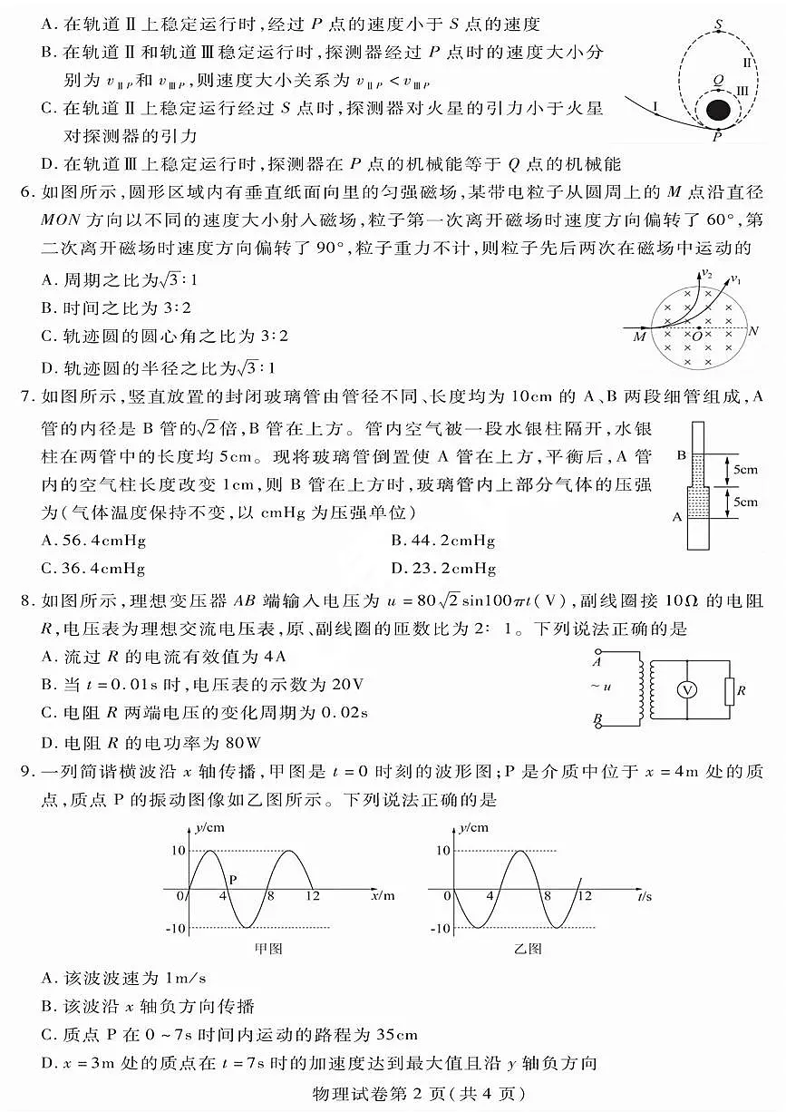 2024届黑龙江哈市高二下学期(期末质检)-物理试题(含答案)第2页