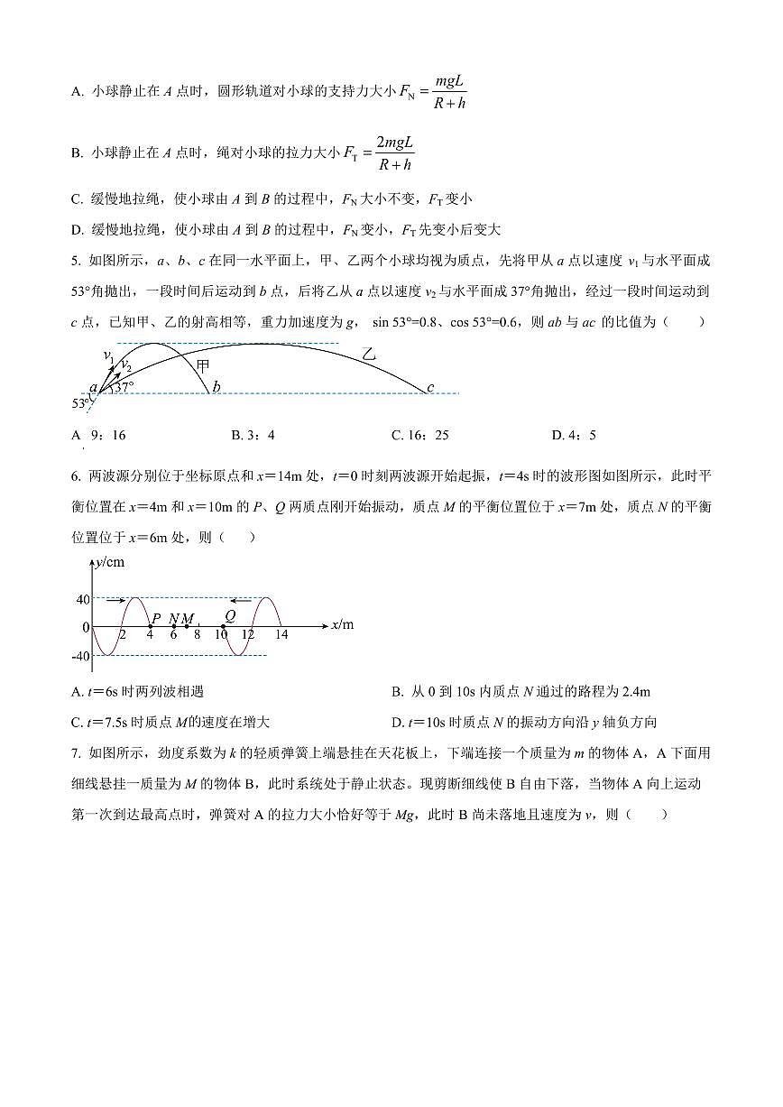 2024届黑龙江省大庆实验中学高三上学期期中考试(11月)-物理试题(含答案)第3页