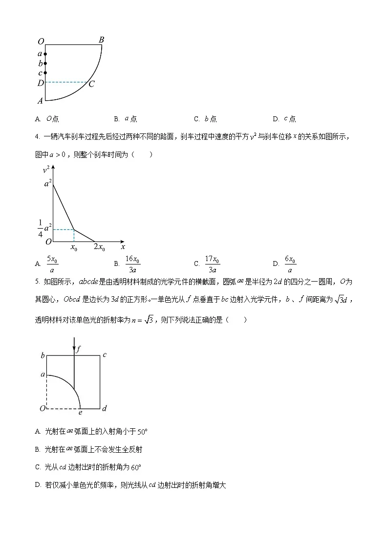 广东省部分学校2024-2025学年高三下学期3月质量检测物理试题(原卷版+解析版)第2页