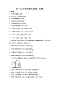 2025届天津市河北区高三下学期高考一模物理试卷（解析版）