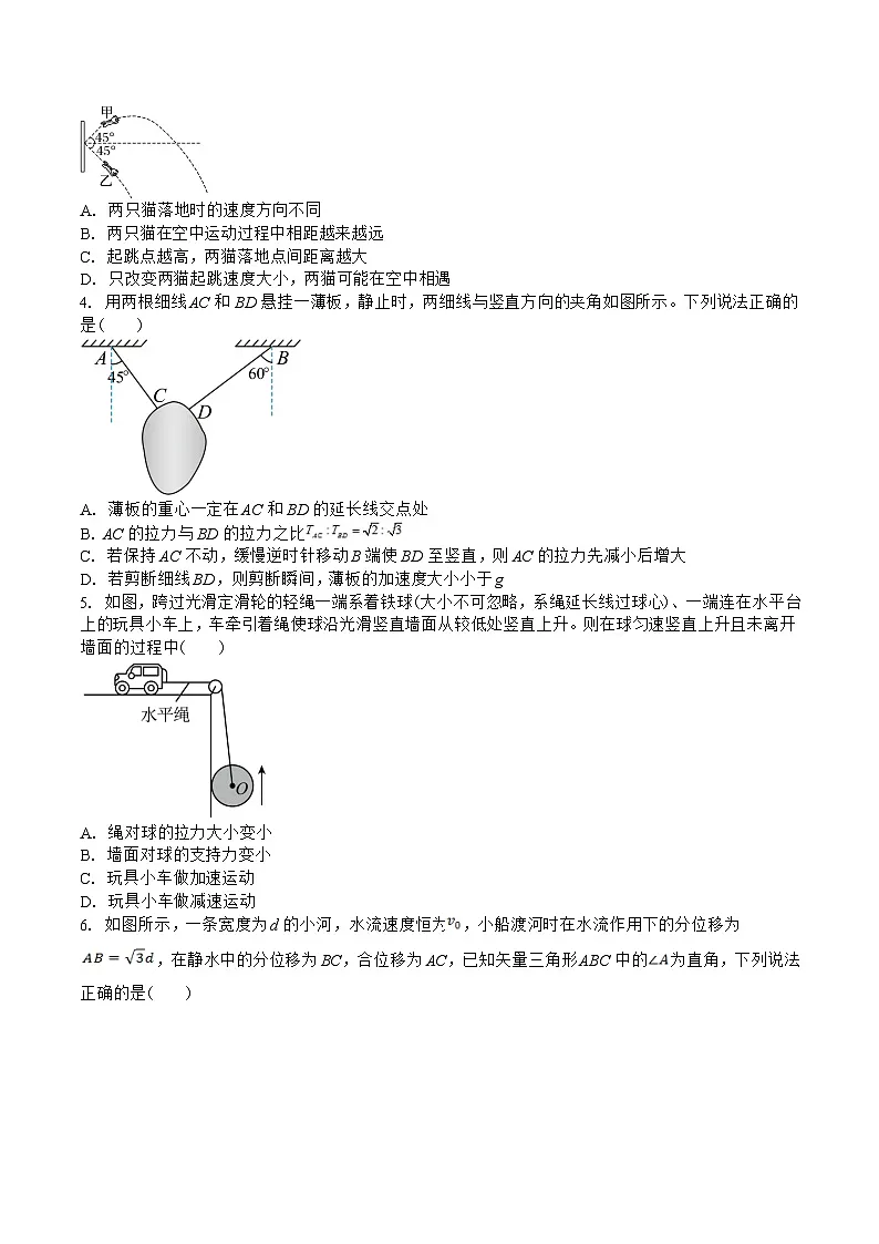 吉林省白城市第一中学2025届高三上学期1月期末考试物理试卷(含解析)第2页