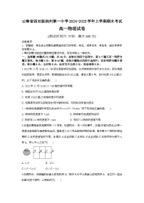 云南省西双版纳傣族自治州第一中学2024-2025学年高一上学期期末考试物理试卷