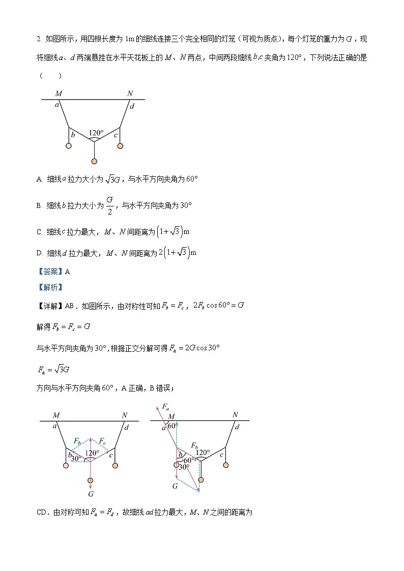 2025届安徽省合肥一中等九师联考高三下学期4月模拟预测物理试题 (解析版)第2页