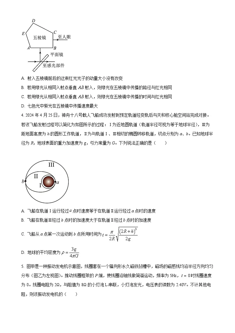 2025届河南省许平汝名校高三下学期二模物理试题(原卷版+解析版)第2页