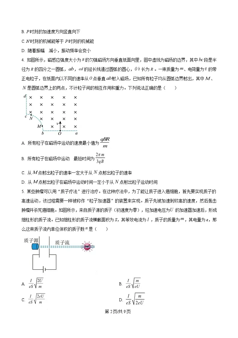 山东省聊城第三中学2024-2025学年高二上学期第四次月考物理试题(原卷版)第2页