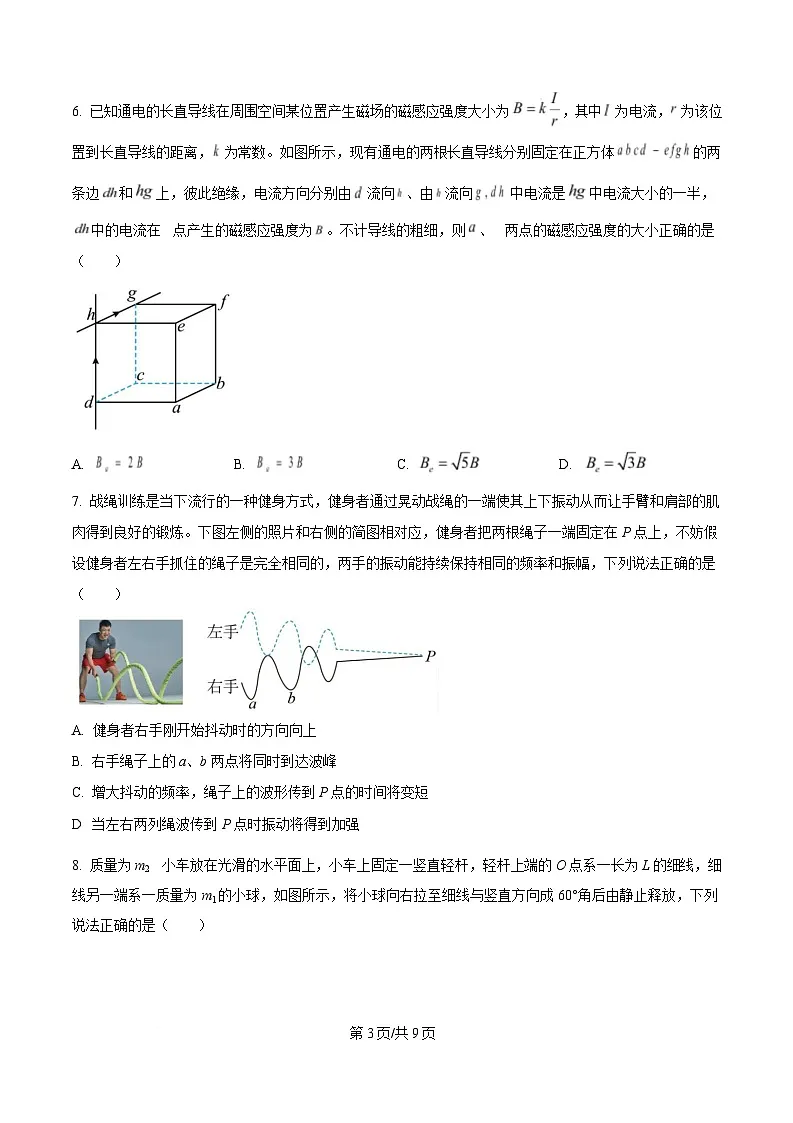 山东省聊城第三中学2024-2025学年高二上学期第四次月考物理试题(原卷版)第3页