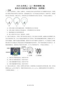 2025北京高二（上）期末真题物理汇编：安培力与洛伦兹力章节综合（选择题）