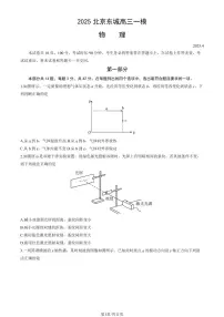 2025北京东城高三一模[高考模拟]物理试卷（教师版）