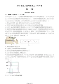 2025北京人大附中高三下学期3月月考物理 (教师版)试卷