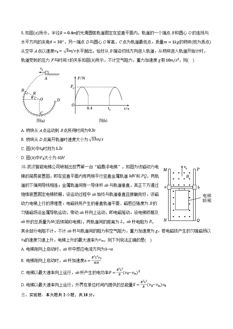 2024-2025学年辽宁省沈阳市高三(第一次)质检物理试卷(含详细答案解析)第3页