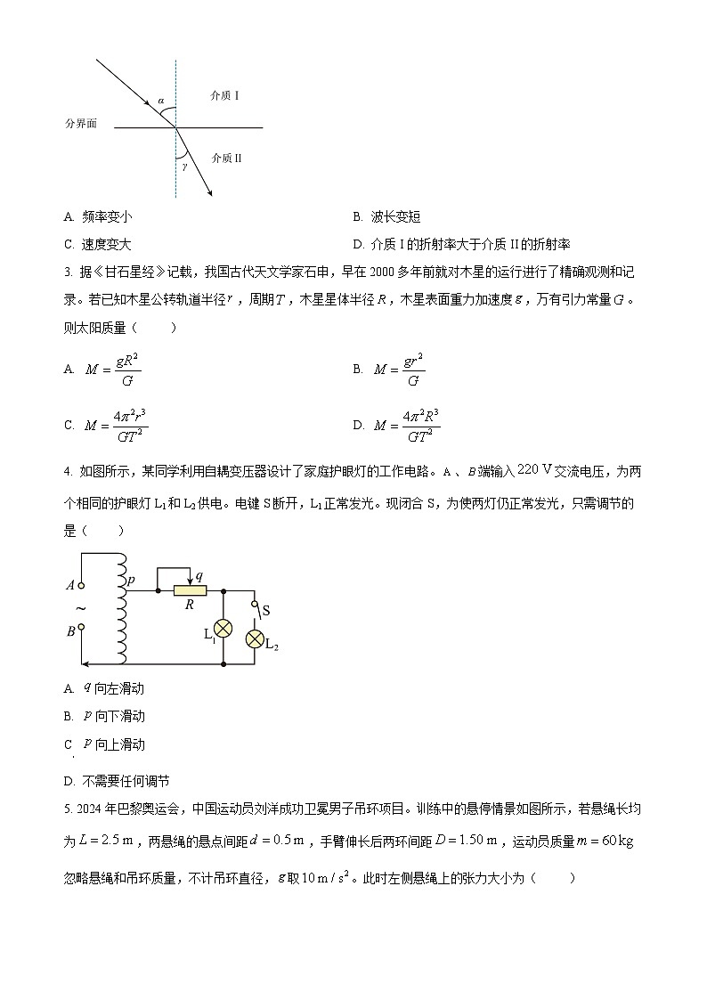 2025届广东省深圳市高三下学期2月一模物理试卷 Word版无答案第2页