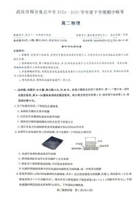武汉市部分重点中学2024-2025学年度高二下学期期中联考物理试卷（含答案）