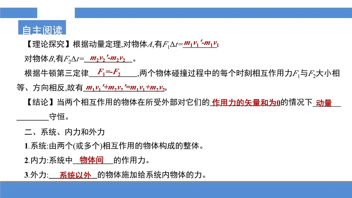 人教版高中物理选择性必修一 1-3《动量守恒定律》-课件第4页
