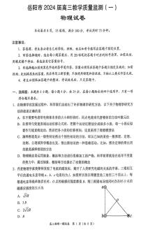 湖南省岳阳市2023-2024学年高三上学期质量监测（一）物理试卷（含答案）