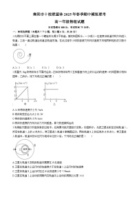 河南省南阳市十校联盟体2024-2025学年高一下学期期中模拟联考物理试卷(Word版附解析)
