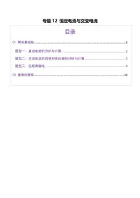 2025年高考物理二轮复习讲练测(新高考通用)专题12 恒定电流与交变电流(练习)(原卷版)