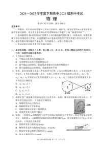 四川成都蓉城名校联盟2024-2025学年高一下学期期中考试物理试题+答案