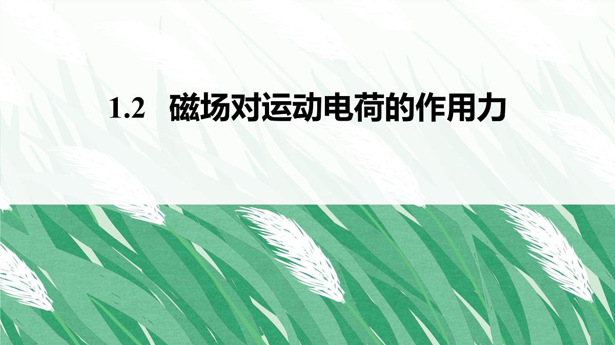 人教版高中物理选择性必修二 1-2磁场对运动电荷的作用力-课件第1页