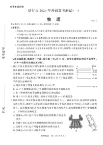 2024届广东省湛江市普通高考第一次模拟考试 物理试卷(含答案)