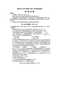 2025届陕西省榆林市高三下学期第三次模拟检测（图片版）物理试卷